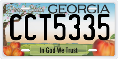 GA license plate CCT5335