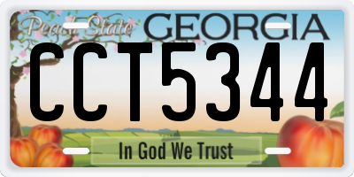 GA license plate CCT5344