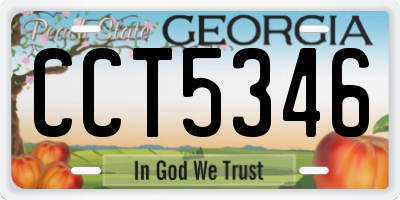 GA license plate CCT5346