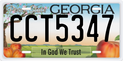 GA license plate CCT5347