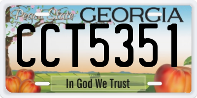 GA license plate CCT5351