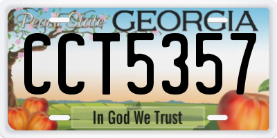 GA license plate CCT5357