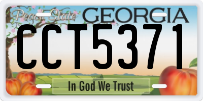 GA license plate CCT5371