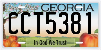 GA license plate CCT5381