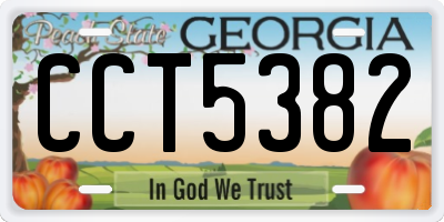 GA license plate CCT5382