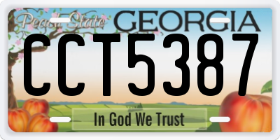 GA license plate CCT5387