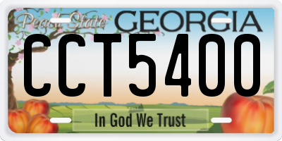 GA license plate CCT5400