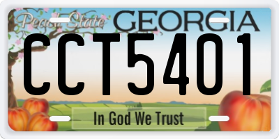 GA license plate CCT5401