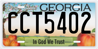 GA license plate CCT5402