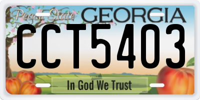 GA license plate CCT5403