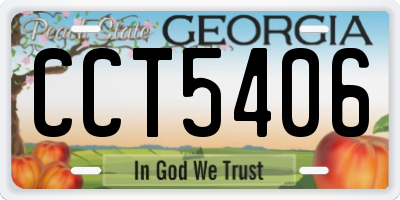 GA license plate CCT5406