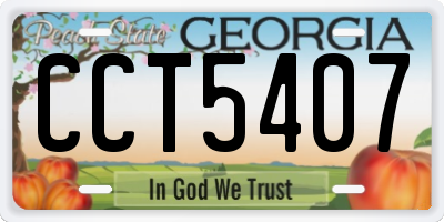 GA license plate CCT5407
