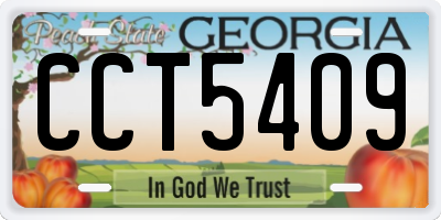 GA license plate CCT5409