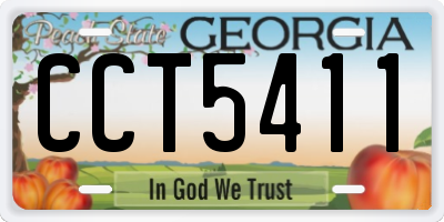 GA license plate CCT5411