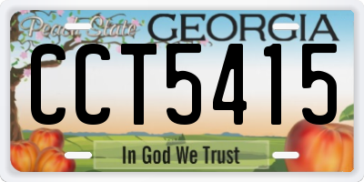 GA license plate CCT5415