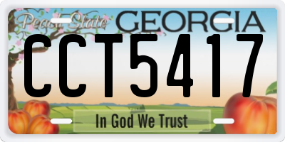 GA license plate CCT5417