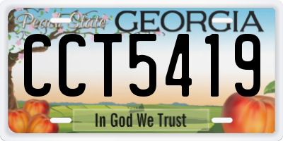 GA license plate CCT5419