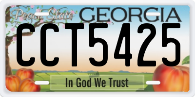 GA license plate CCT5425