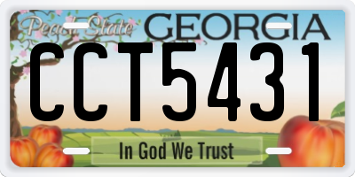 GA license plate CCT5431