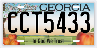 GA license plate CCT5433