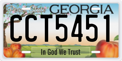 GA license plate CCT5451