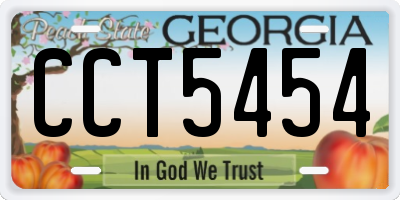 GA license plate CCT5454