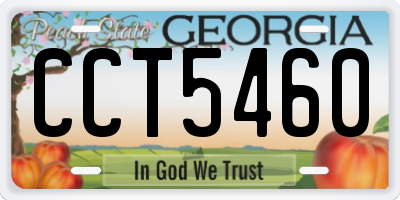 GA license plate CCT5460