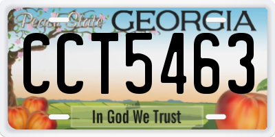 GA license plate CCT5463