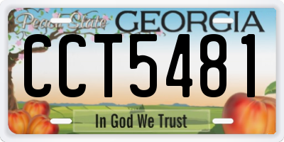 GA license plate CCT5481