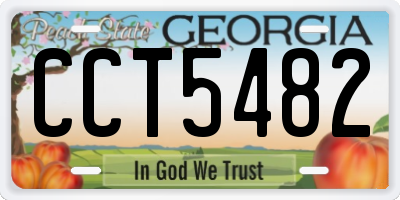 GA license plate CCT5482