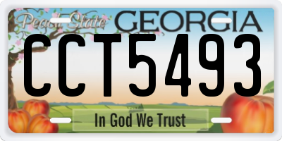 GA license plate CCT5493