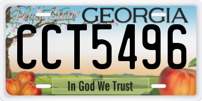 GA license plate CCT5496