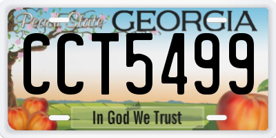 GA license plate CCT5499