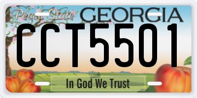 GA license plate CCT5501