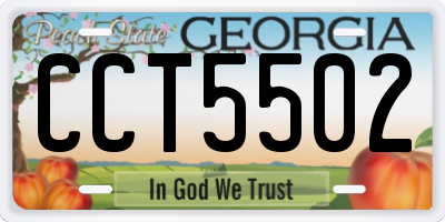 GA license plate CCT5502