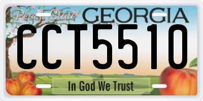 GA license plate CCT5510