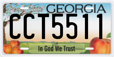 GA license plate CCT5511