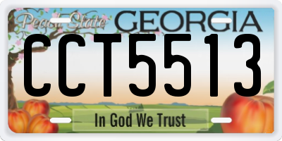 GA license plate CCT5513