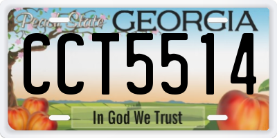 GA license plate CCT5514