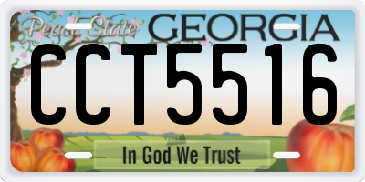 GA license plate CCT5516