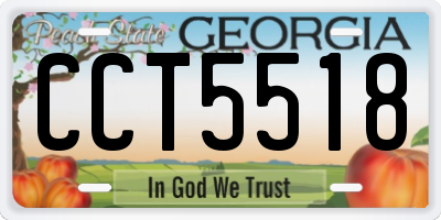 GA license plate CCT5518