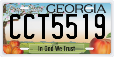 GA license plate CCT5519