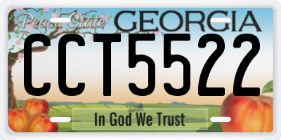 GA license plate CCT5522
