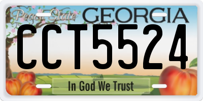 GA license plate CCT5524