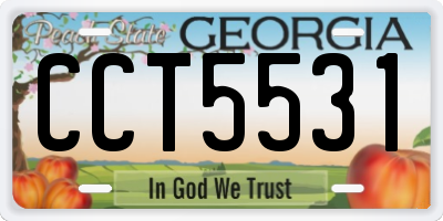 GA license plate CCT5531