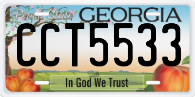 GA license plate CCT5533