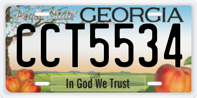 GA license plate CCT5534