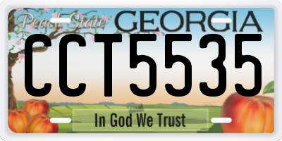 GA license plate CCT5535