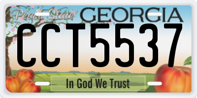 GA license plate CCT5537