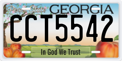 GA license plate CCT5542